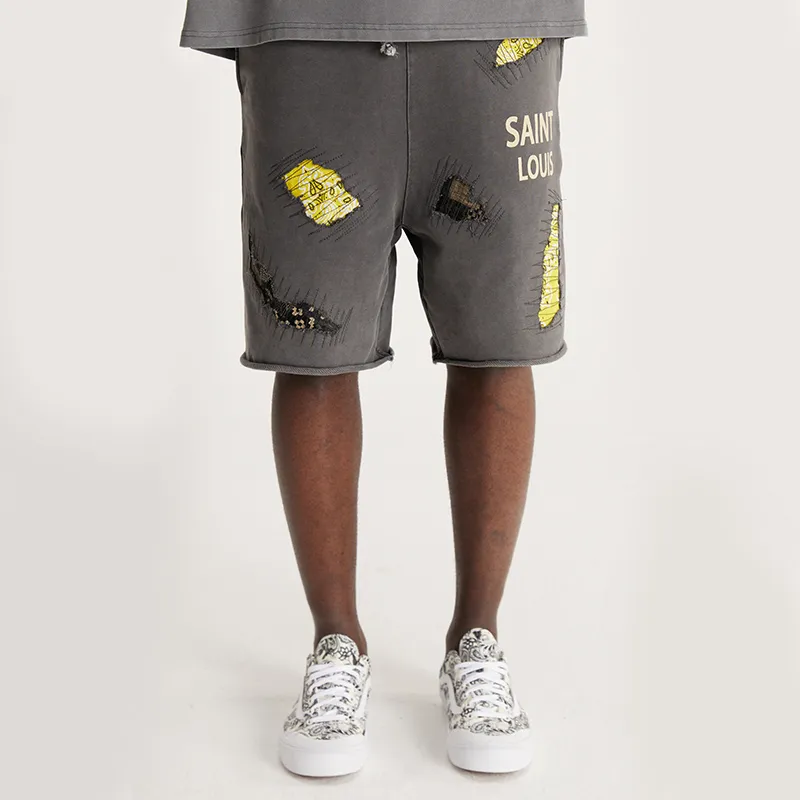 SSSAINT LOUIS Casual Shorts Unisex Washed Gray-2