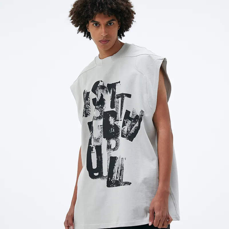 VANN VALRENCÉ Sleeveless T Shirt Unisex Old Apricot Color-2