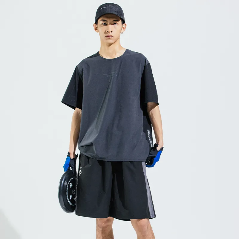FLOAT Casual Shorts Men Black Gray Color-2