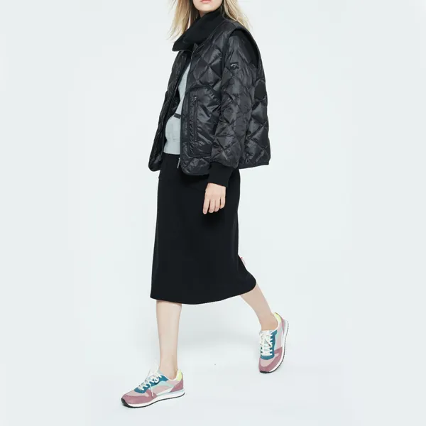 DKNY FW22 Solid Color Stand Collar Down Jacket Women's Black-8