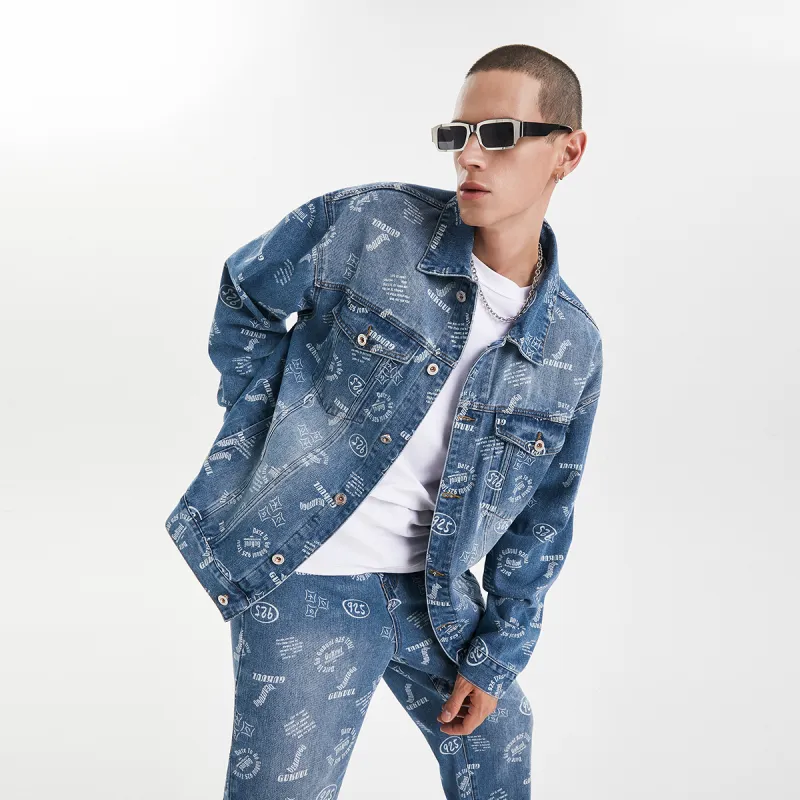 GUKUUL Loose Fit Denim Jacket Unisex Blue-5