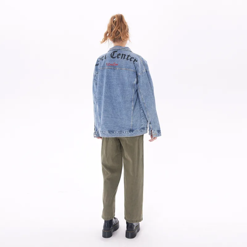 EOEI Loose Fit Moderate Denim Jacket Women's-2
