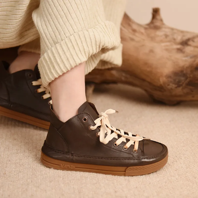 ARTMU High-Top Sports Casual Shoes Women's Black Brown-17