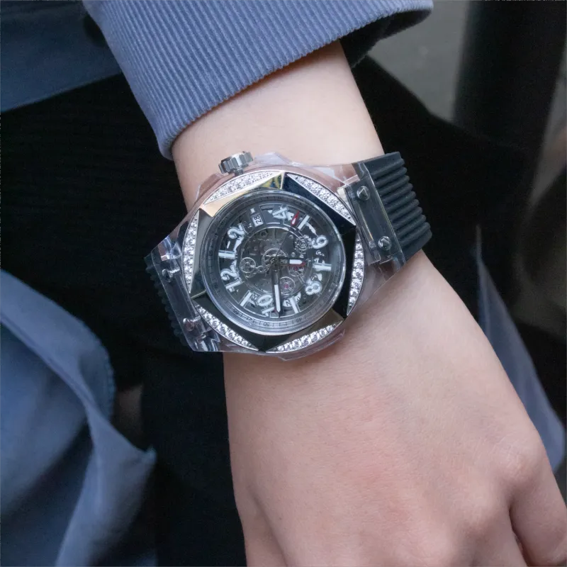 HANBORO Automatic Mechanical Movement Watch Unisex Cut-Out Dial HBR996.2-BH-6