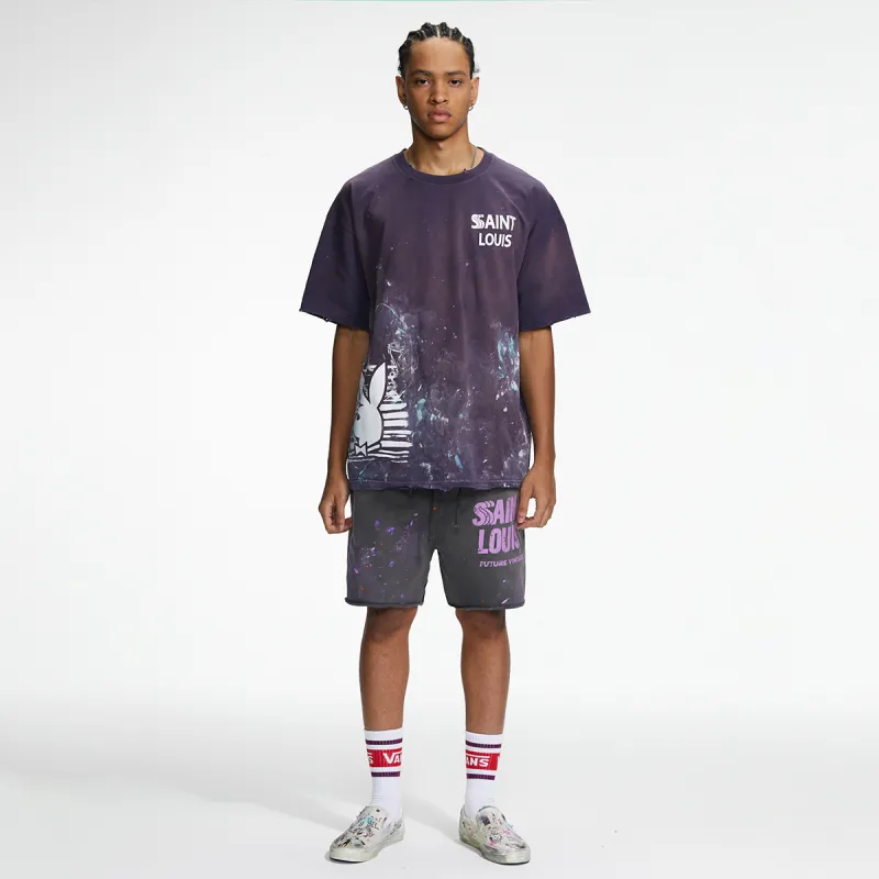 Playboy X SSSAINT LOUIS SSSAINT LOUIS X Playboy Co branded Series T Shirts Unisex Purple-5