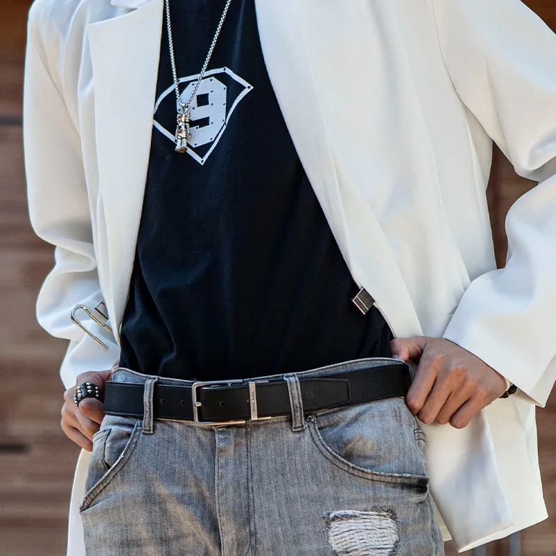 NINE NAIL Leather Belts Men-4
