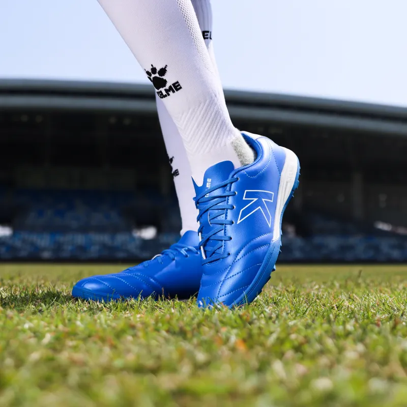KELME TF Turf Shock Absorbers Slip Resistant, Abrasion Resistant, Breathable Soccer Shoes Unisex Colorful Blue White-5