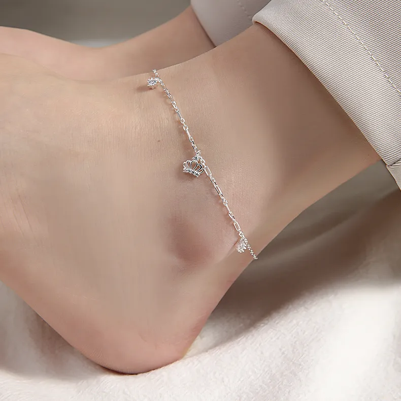MAGICPOLE 925 Sterling Silver Anklets Women's Silver-2