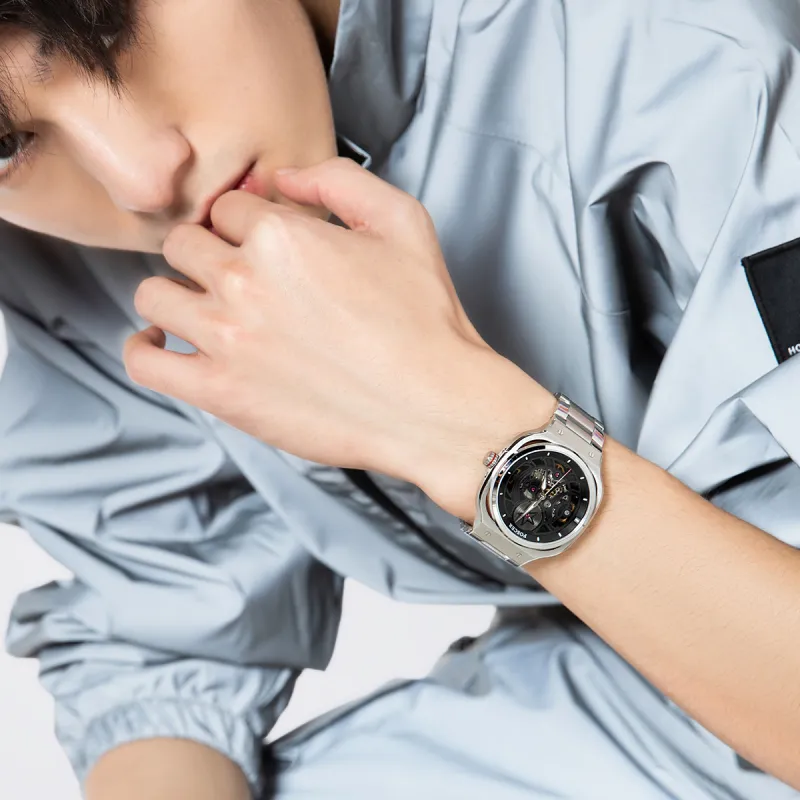 POSCER PTIME Collection Automatic Mechanical Movement Watch Unisex Black Dial 6220M.WWB-2