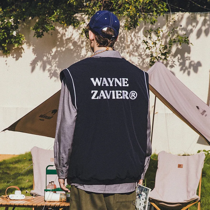 WAYNEXZAVIER Loose Fit Thickened Jacket Men's Dark Blue-4