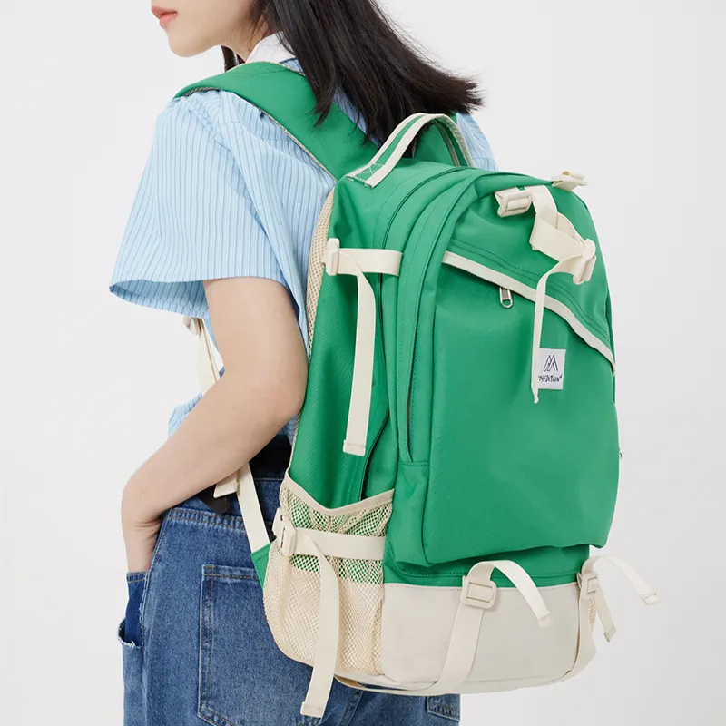 MYEDITION 22L Gym Bag Students Backpack Travel Backpack Outdoor Bag Abrasion Resistant Oxford Green Unisex-3