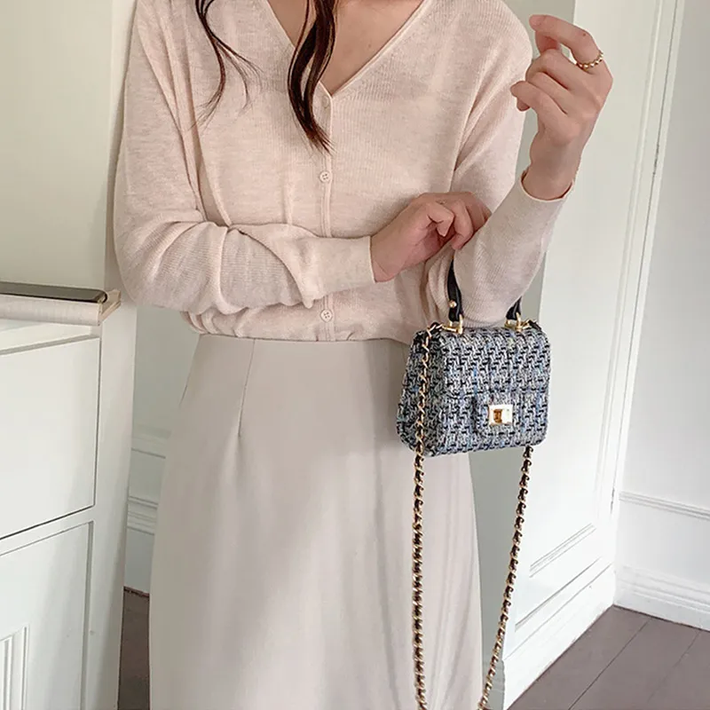JANE KLAIN PU Leather Cell Phone Pouch Crossbody Bag Shoulder Bag Handbag Mini Women's Apricot/Blue/Black-2