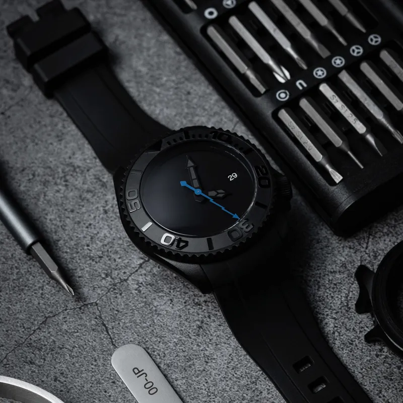 VENCREW Fish Thunder [Klein Blue] Automatic Mechanical Movement Watch Unisex Black Dial-2