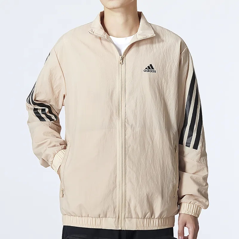 Adidas Essential Jacket Spring And Fall Season Men's Khaki-2
