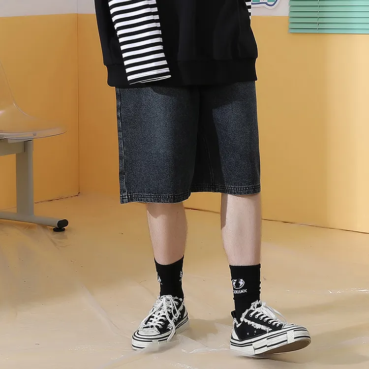 GENANX Casual Shorts Unisex Black Gray Color-4