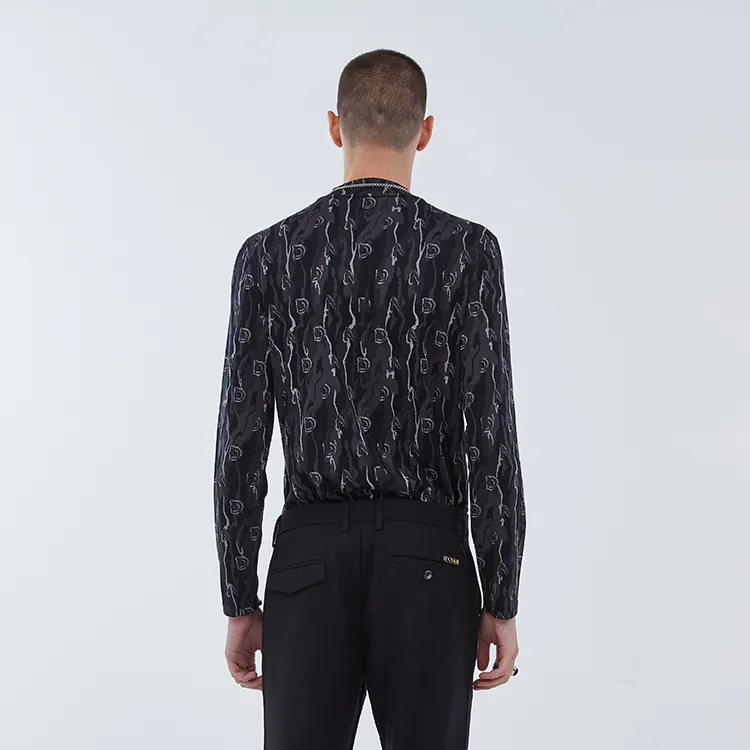 DAVID NAMAN FW22 Long Sleeved T Shirt Men's Gray-3