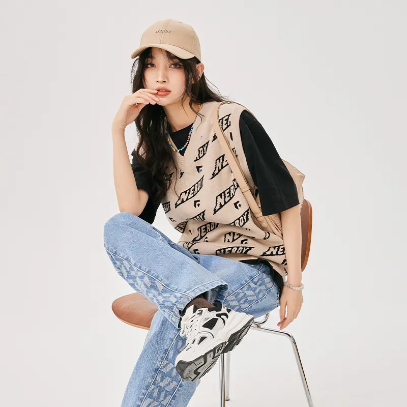 NERDY Loose Fit Vest Fall Unisex Khaki-6
