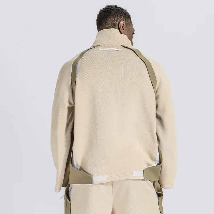 NORVINCY Outerwear Trendy Brand Half Open Collar Without Hood Sweatshirt Unisex-7