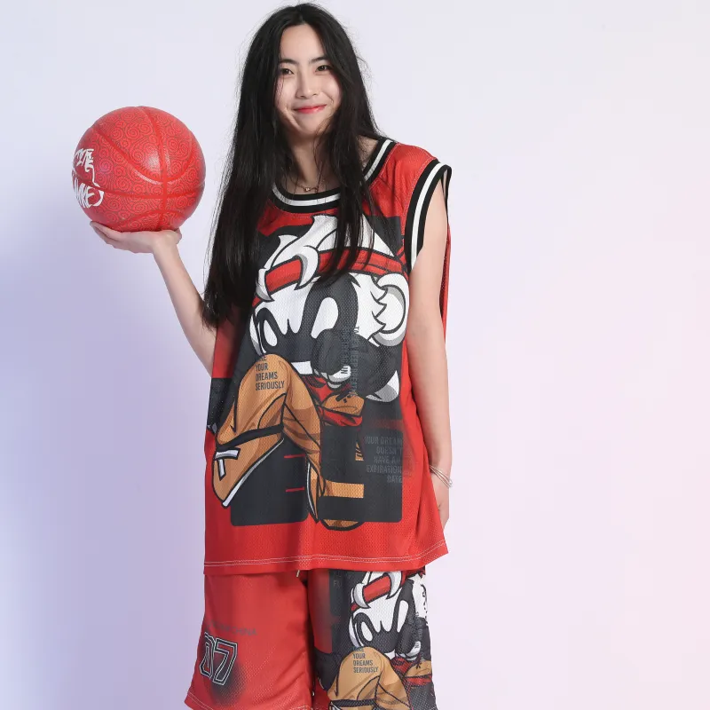 FireMonkey Basketball Jerseys Unisex Red-5