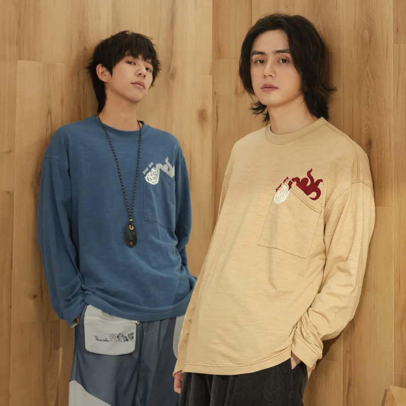 TIKIMOMOKA Straight Long Sleeved T Shirt Unisex-2
