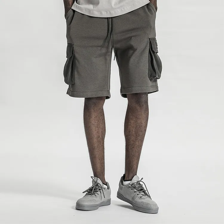 NORVINCY Sports Breathable Straight Fit Knitted Fabric Cargo Shorts Unisex-3