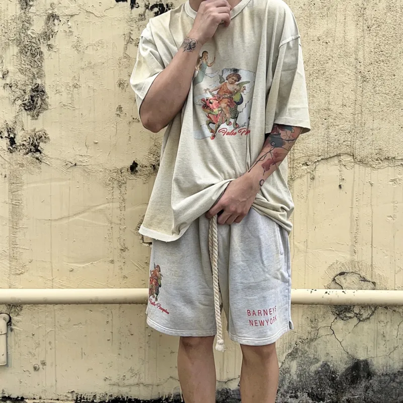 False Perception Barneys Fitted Shorts Unisex Ecru-2