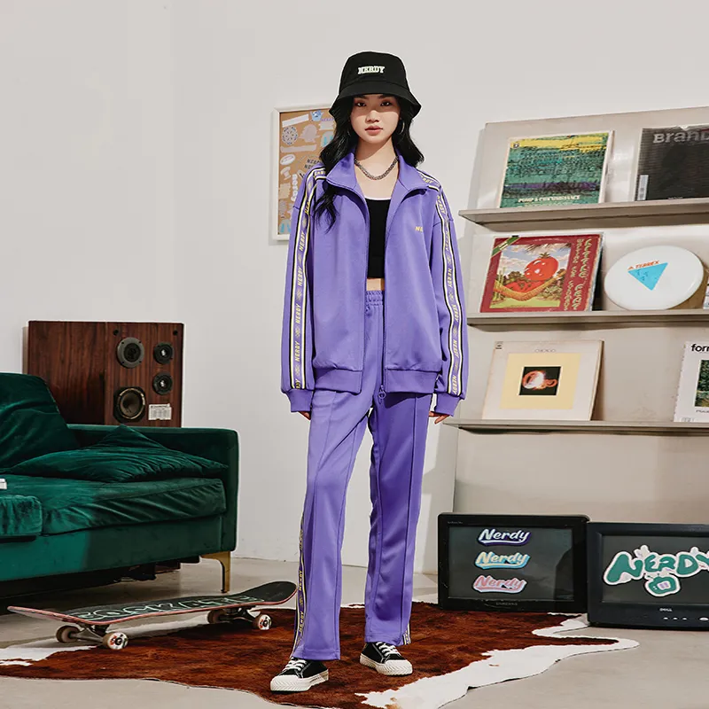 Nerdy Knitted Sweatpants Unisex Purple-3