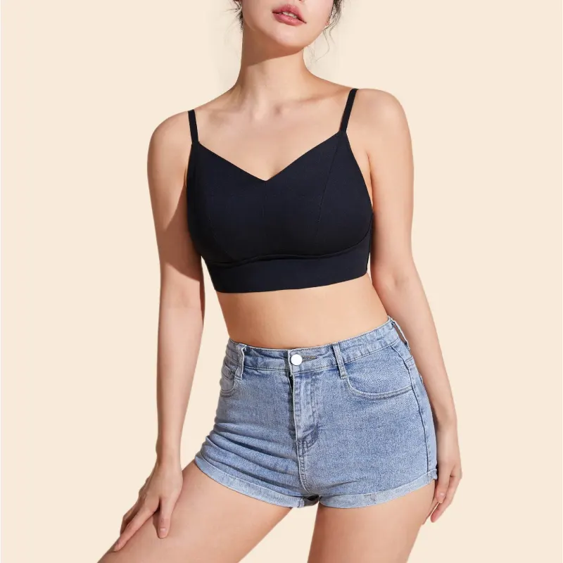 Toffee Pie Comfortable Seamless Back Smoothing Outerwear-Ready Wireless Triangle Cup Minimizing Underwear Women's-2
