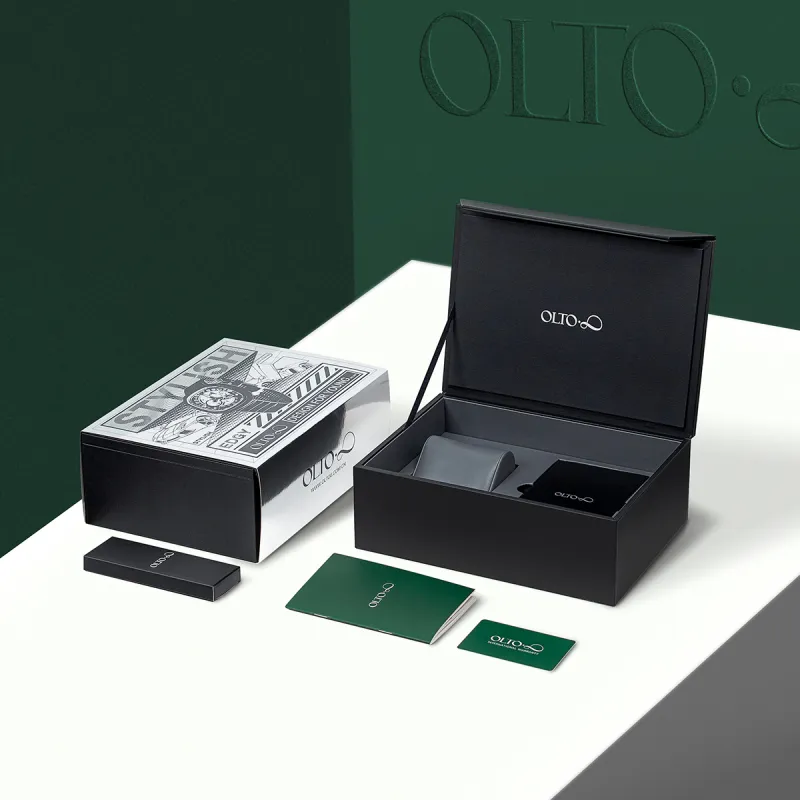 OLTO 8 UFO Series Wrist Watch Automatic Mechanical Movement Genuine Leather Strap Black Dial Men's Watches-4