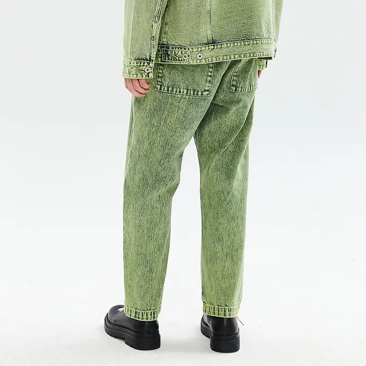 DEFINEX SS22 Wide Leg Jeans Unisex Green-4