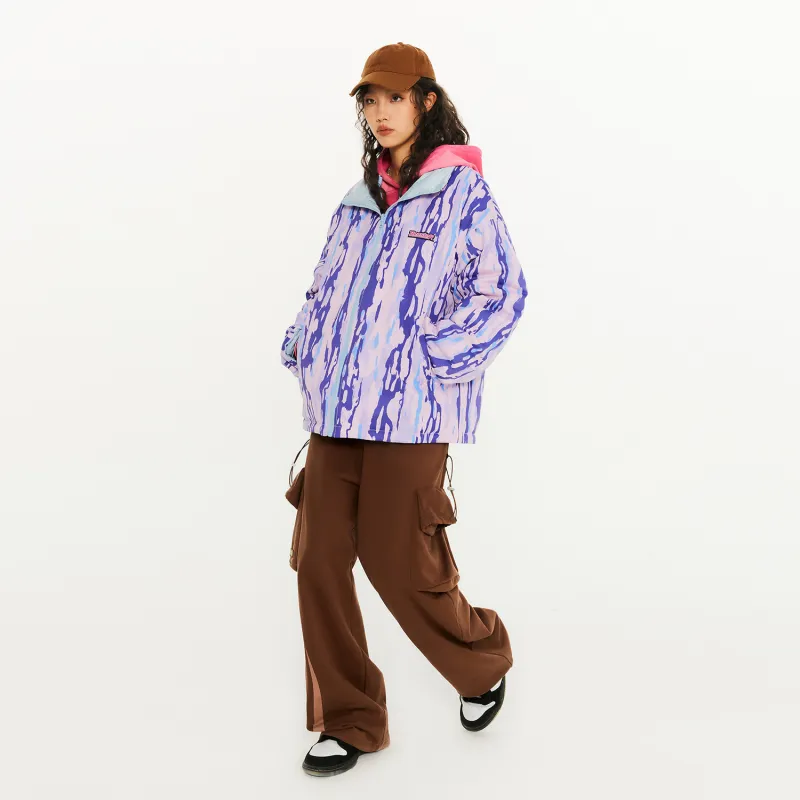 BEASTER Solid Color Stand Collar Without Hood Loose Fit Thickened Down Jacket Unisex-24