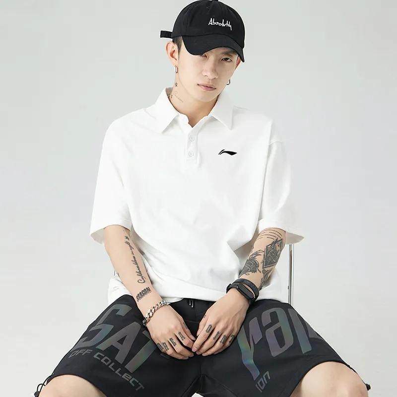 LINING Polo Shirts Men White-3