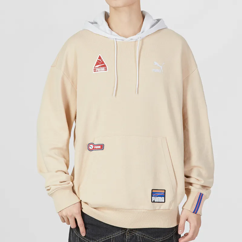 PUMA TEAM BADGE Early Spring Series Sweatshirts Men Khaki-2