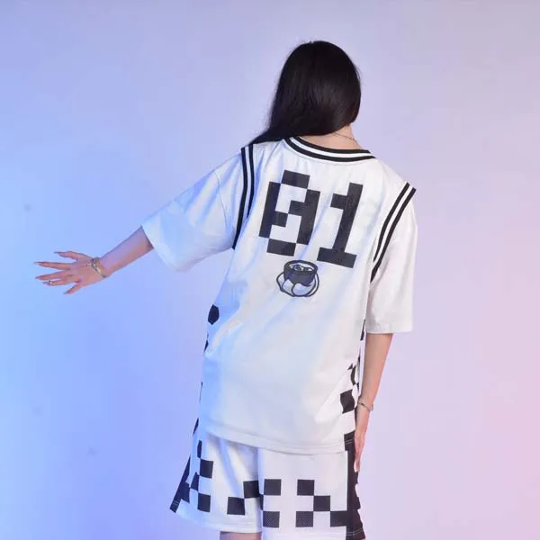 FireMonkey Basketball Shorts Unisex Black White-2