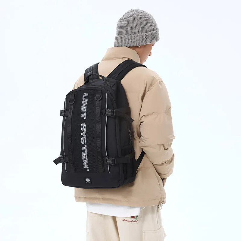 MostwantedLab Polyester Backpack Large Size Unisex Black/Ecru-2