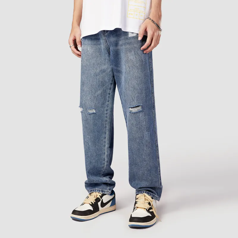 GUKUUL Harem Pants Jeans Unisex Blue-5