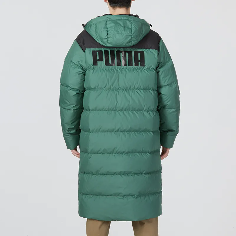 PUMA Hooded Fitted Long Sleeved Down Jacket Men's Green-3