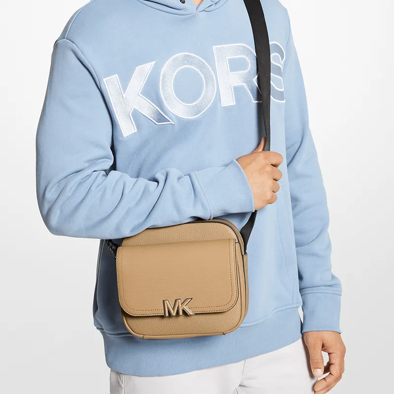 MICHAEL KORS Leather Camera Shoulder Bag, Crossbody Bag Regular Men's Camel-3