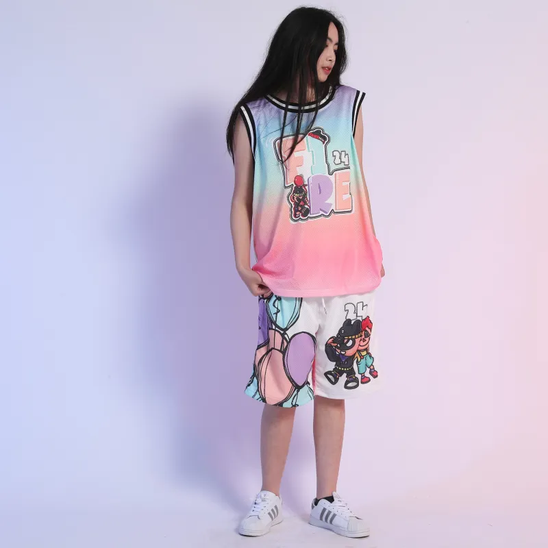 FireMonkey Basketball Jerseys Unisex Pink-3