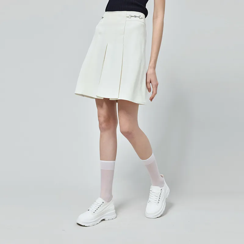 RARE Casual Long Skirts Women's White-5
