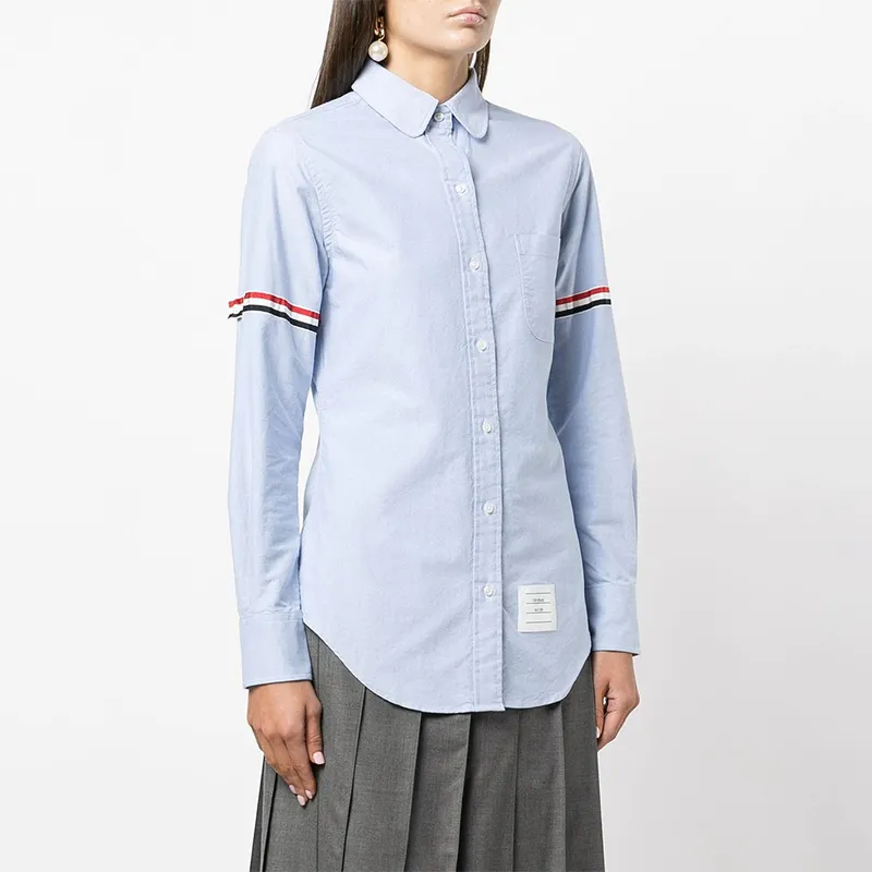 THOM BROWNE Grosgrain Armband Long sleeve Oxford Shirt-3