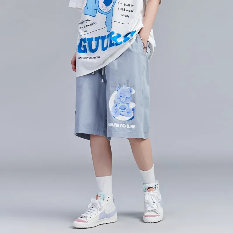 Carebears X Guuka Casual Shorts Unisex Dusty Blue-6