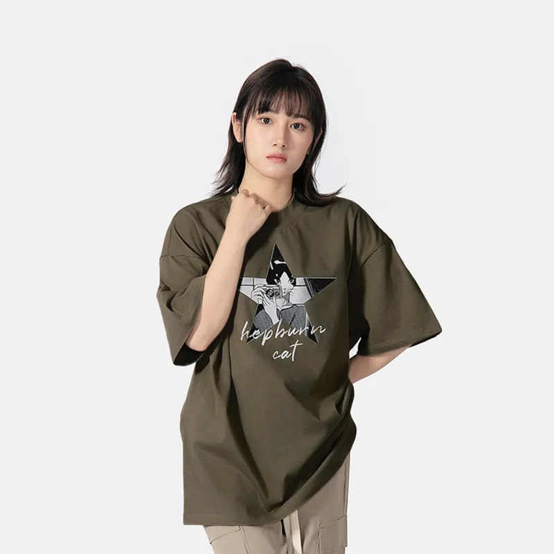 Hepburn Cat T-Shirts Unisex-7