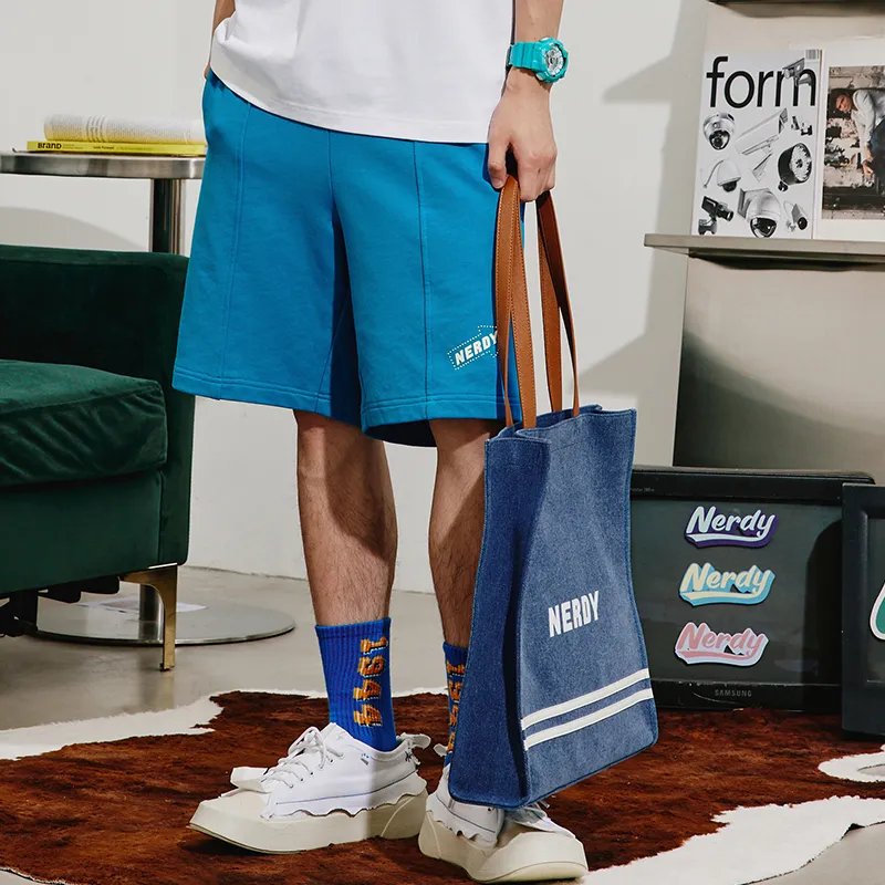 NERDY Cotton Shoulder Bag Regular Unisex Blue-4