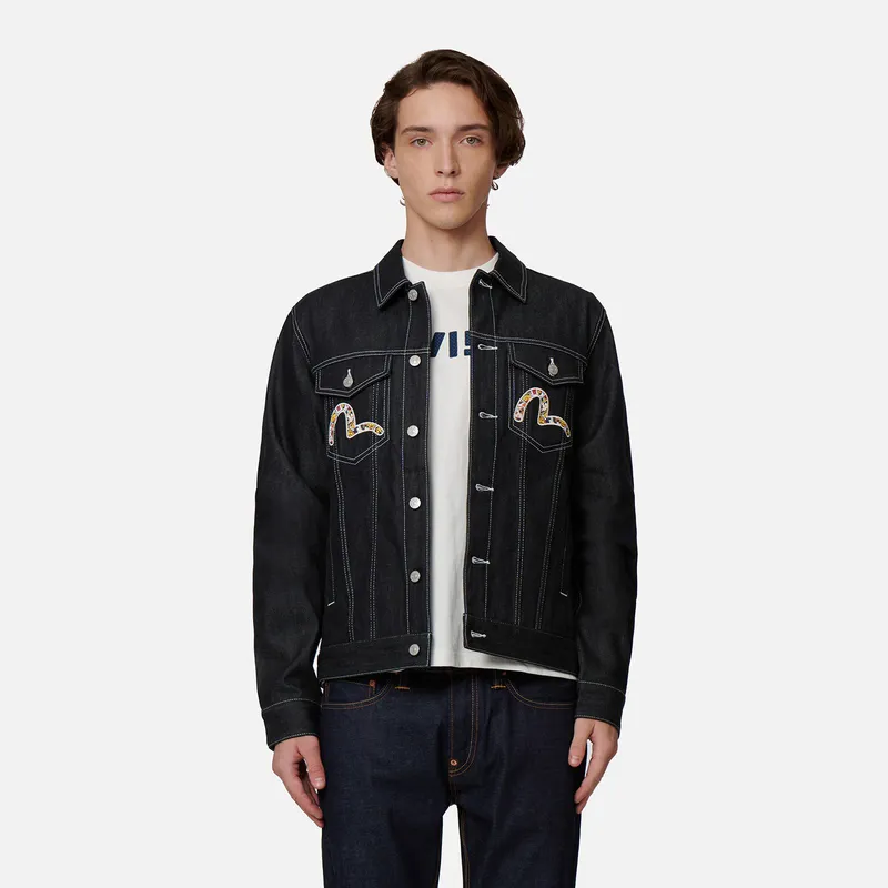 EVISU Denim Jackets Men Denim Blue-2