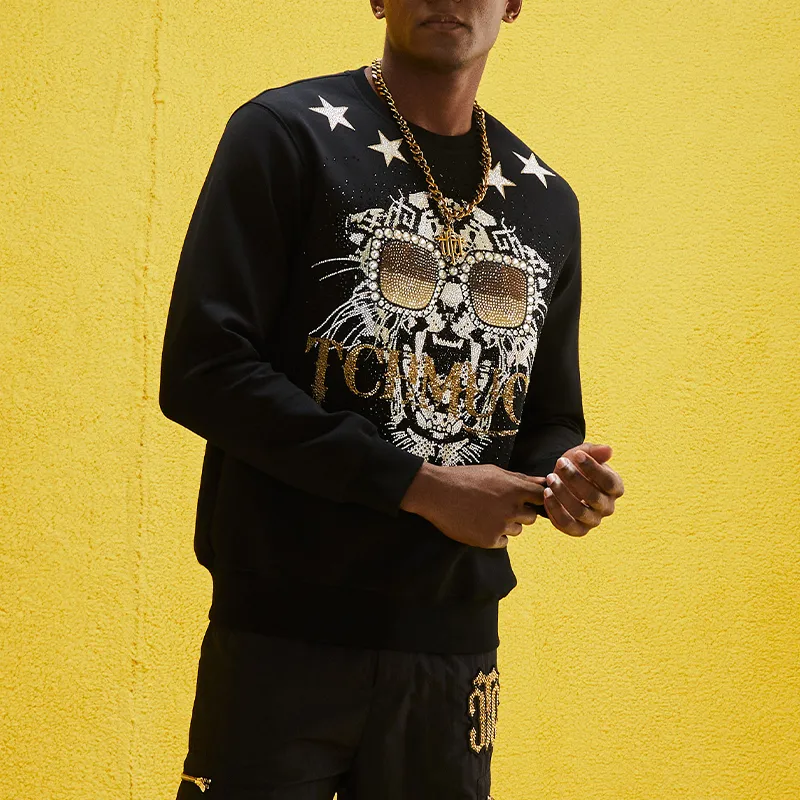 TCH Sweatshirts Unisex Black Base Gold Logo-3