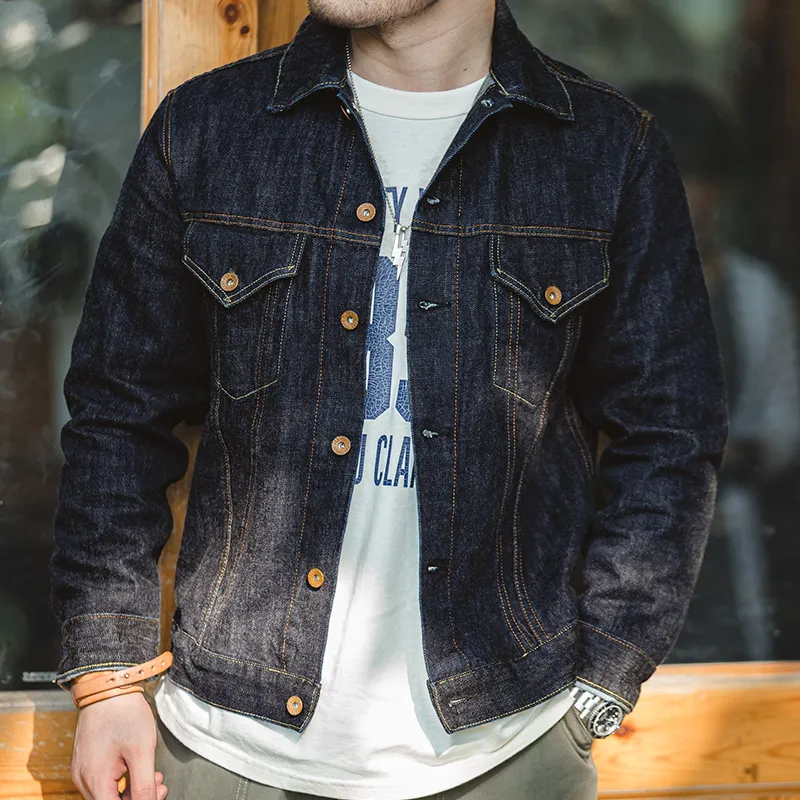 MADEN Denim Jackets Men Denim Blue-5