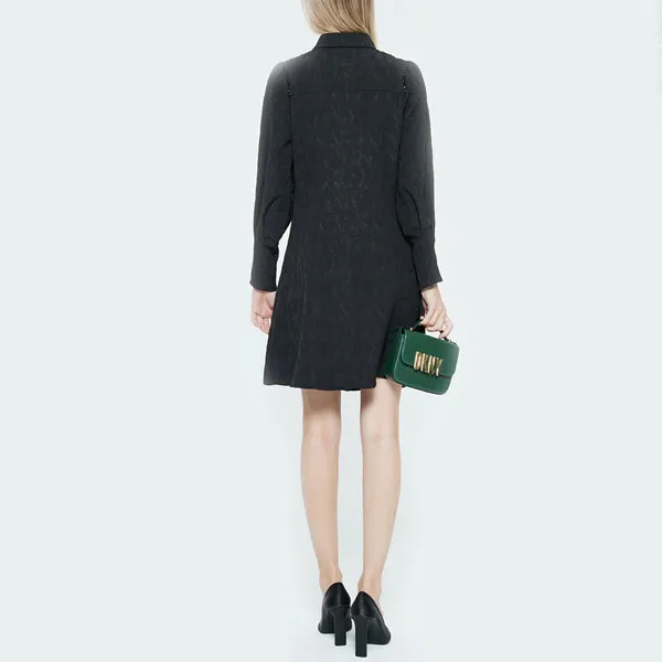 DKNY FW22 A-Line Skirt Dress Black-5