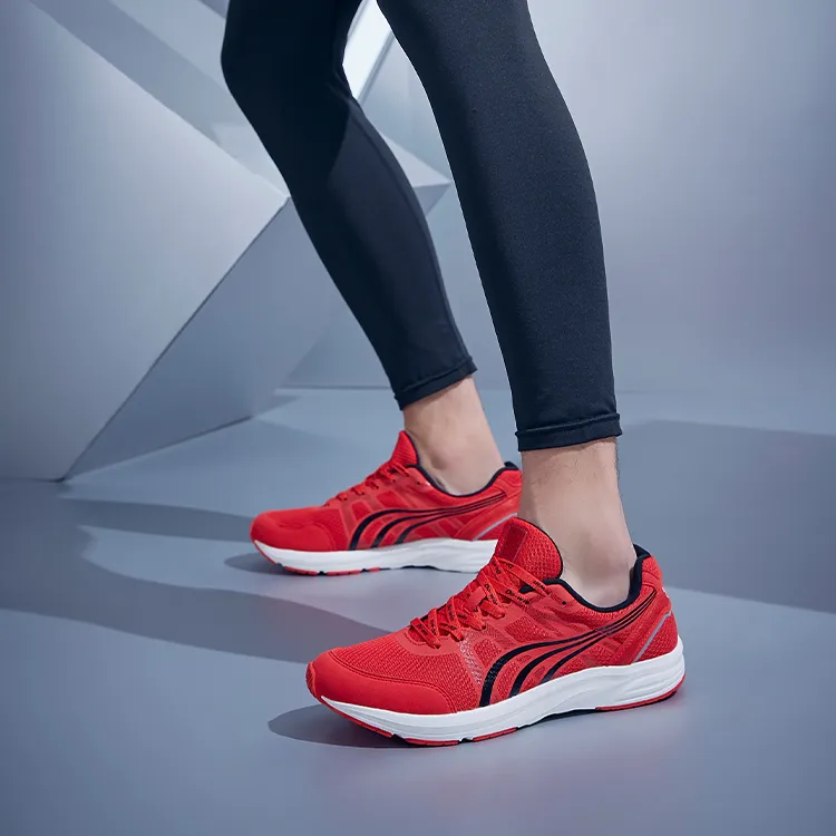 DO WIN Journey Marathon Cushioned Slip Resistant Abrasion Resistant Breathable Low Top Running Shoes Unisex Red White-5