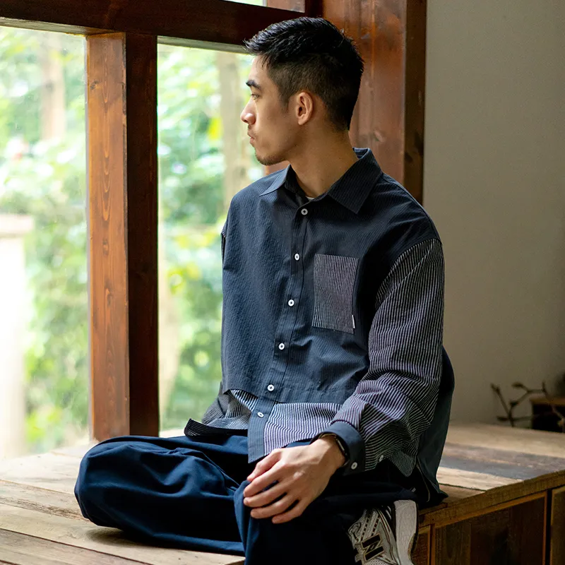 URBAN STANDARD Shirt Men's Navy Blue-2